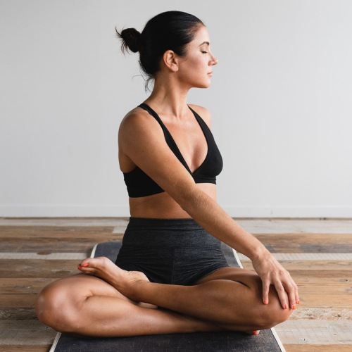 a person doing yoga