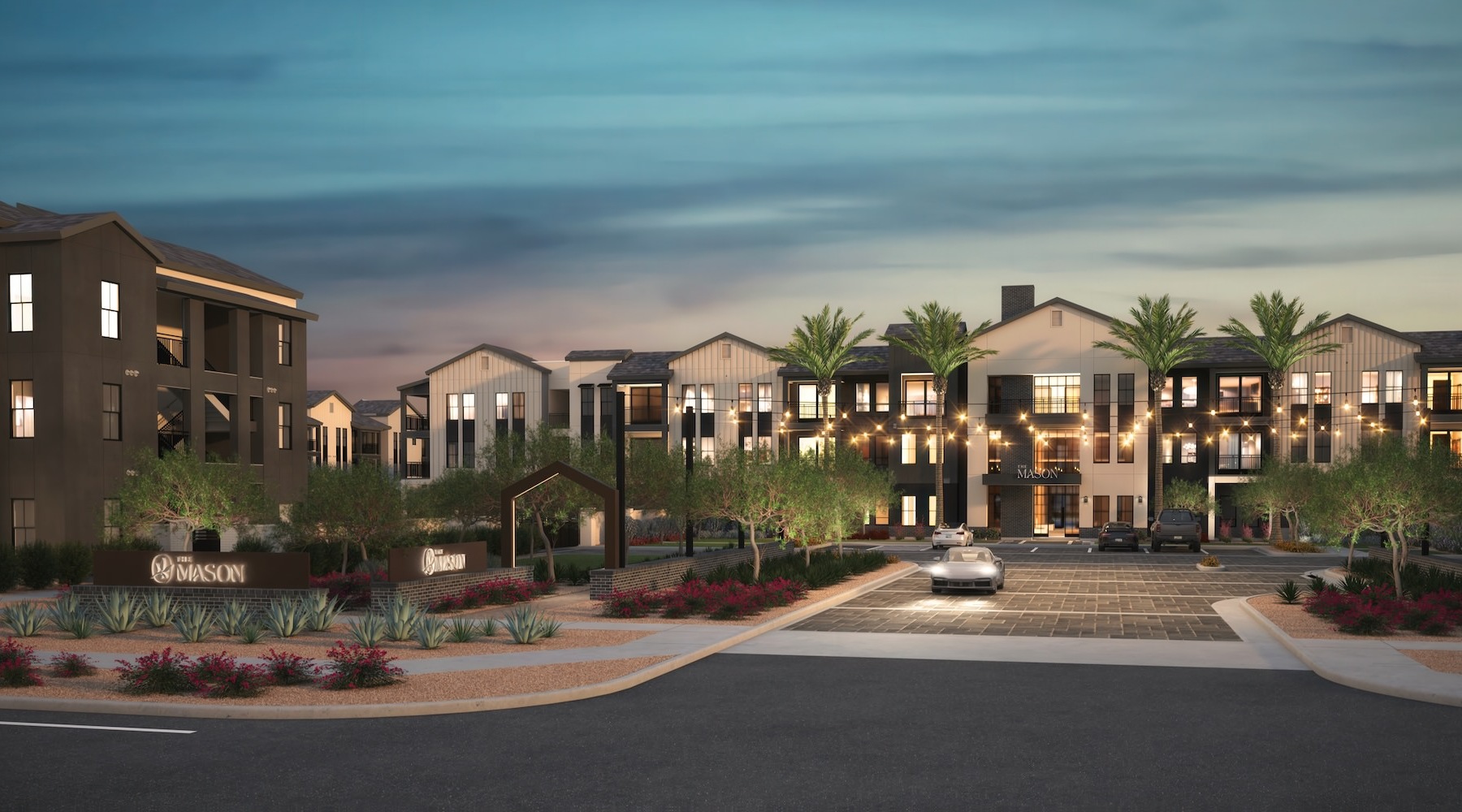 a street with buildings on the side